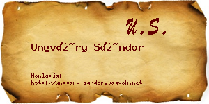 Ungváry Sándor névjegykártya